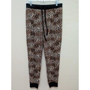 Juicy Couture Womens Sleepwear Joggers M Leopard Print Knit Lounge Pants Soft